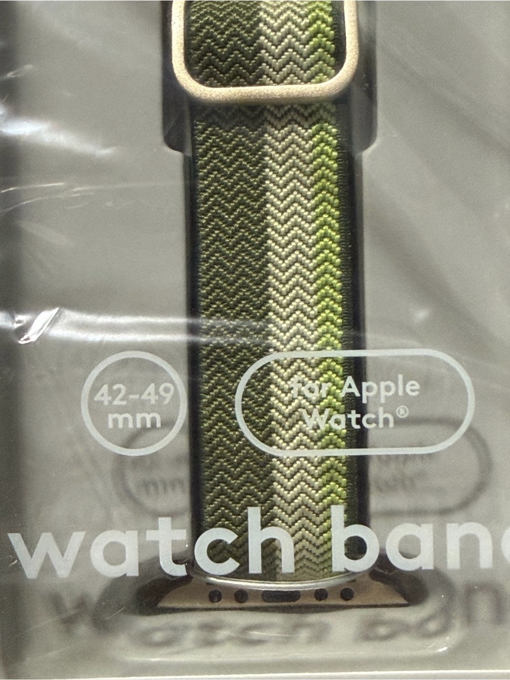 Apple Watch Woven Nylon Band - Green Chevron (42-49mm)